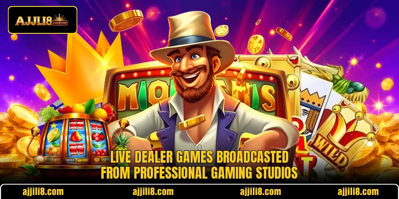 Live dealer games broadcasted from professional gaming studios Live dealer games broadcasted from professional gaming studios