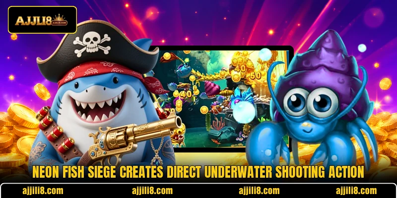 Neon Fish Siege creates direct underwater shooting action