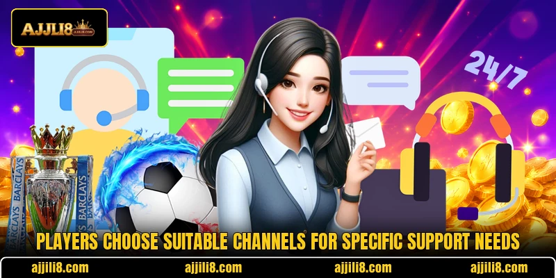 Players choose suitable channels for specific support needs