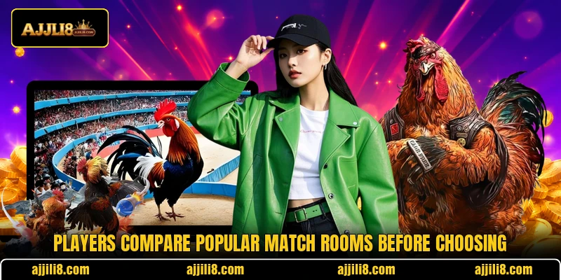 Players compare popular match rooms before choosing