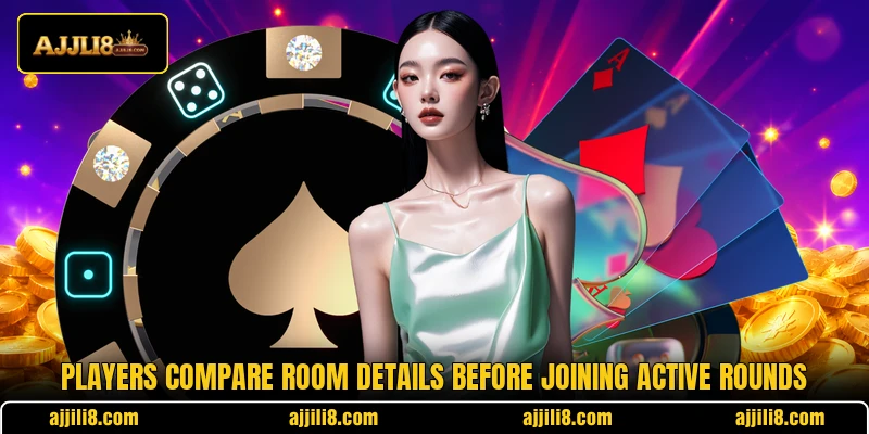 Players compare room details before joining active rounds